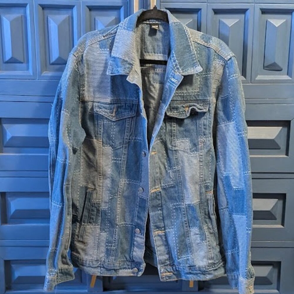 S9 SHEIN Patchwork Denim Jacket